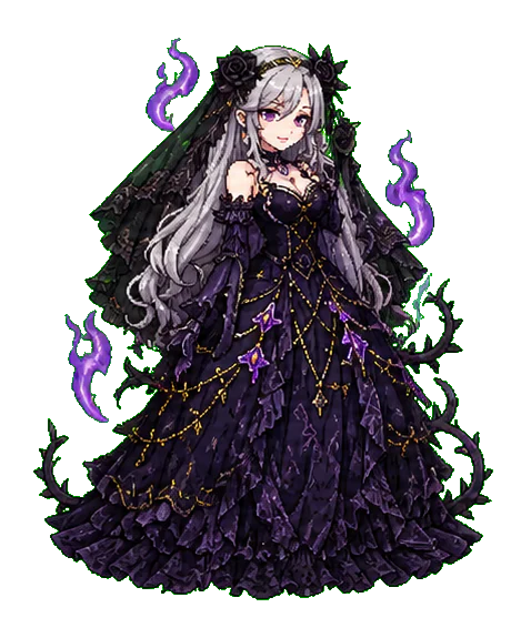呪いのドレスを着こなす薄幸令嬢の等身大イラスト