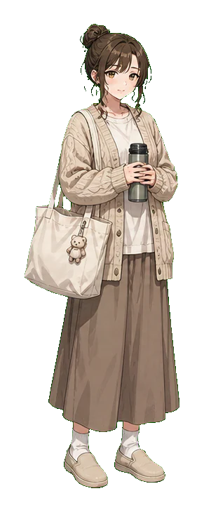 家族を支えるケア係の等身大イラスト