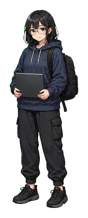 秘密主義のシステム好きの等身大イラスト
